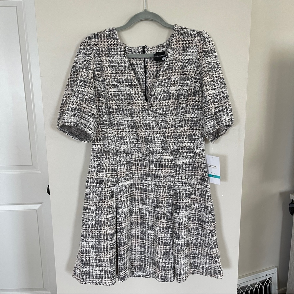 Maison Tara Twead Dress w/ Pearl Buttons | Size 16